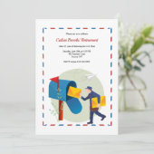 郵便配達員退職パーティー招待状 招待状 (スタンド正面)