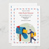 郵便配達員退職パーティー招待状 招待状 (正面/裏面)