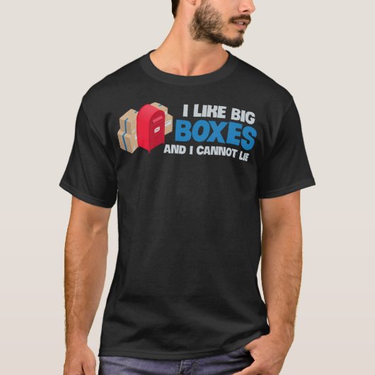 郵便配達員 大きな箱 郵便受け ルート Tシャツ (正面)