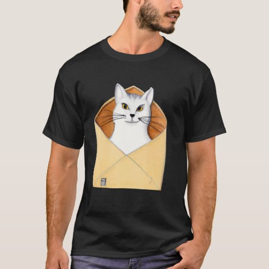 郵便配達員 子猫 郵便局員 猫 Tシャツ (正面)