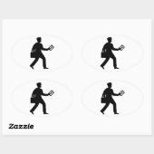 郵便配達員 楕円形シール (シート)