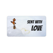 郵便配達用のラブラベル付きで送信