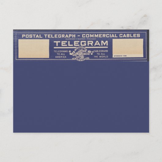 郵便電報ヴィンテージ ポストカード (正面)