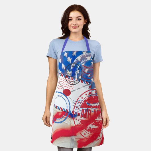 郵便 エプロン (着用した状態)