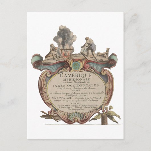 郵便： L'Amerique Meridionale, 1689 ポストカード (正面)