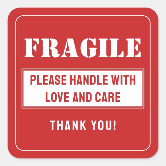 郵送および包装気に付き脆性ハンドル スクエアシール (正面)