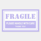 郵送および包装気に付き脆性ハンドル 長方形シール (正面)