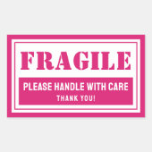 郵送および包装気に付き脆性ハンドル 長方形シール (正面)