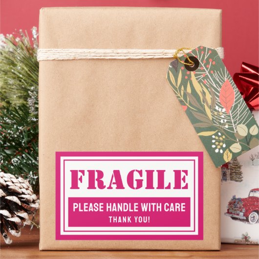 郵送および包装気に付き脆性ハンドル 長方形シール (クリスマス)