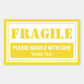 郵送および包装気に付き脆性ハンドル 長方形シール (正面)