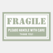 郵送および包装気に付き脆性ハンドル 長方形シール (正面)