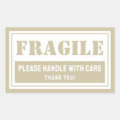 郵送および包装気に付き脆性ハンドル 長方形シール (正面)