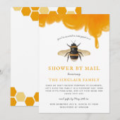 郵送でおくる蜂をテーマにしたベビーシャワー 招待状 (正面/裏面)