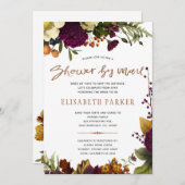 郵送でバラ色の花のシャワーをお届け 招待状 (正面/裏面)