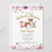 郵送で楽しむバーチャルオンライン長距離ベイビーシャワー 招待状 (正面)