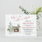 郵送で楽しむバーチャルベイビーシャワー 赤ちゃんは寒いよ 招待状 (スタンド正面)