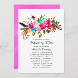 郵送で楽しむボヘミアンチックな花のウェディングシャワー 招待状