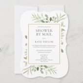 郵送で贈る 長距離グリーンの結婚前お茶会 招待状 (正面)