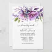 郵送で開催するダスティバイオレットポピー花のベビーシャワー 招待状 (正面)