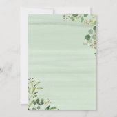 郵送シャワーのグリーン ベイビー シャワー招待状 招待状 (裏面)