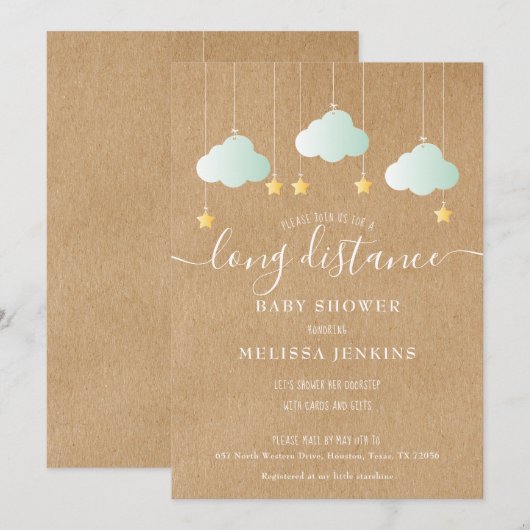 郵送シャワー / オンラインお sprinkles  招待状 (正面/裏面)