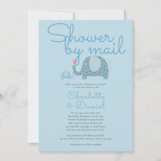 郵送シャワー 長距離スプリンクル 招待状 (正面)