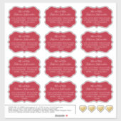 郵送パーソナライズされた住所 シール図形の赤 シール (シート)