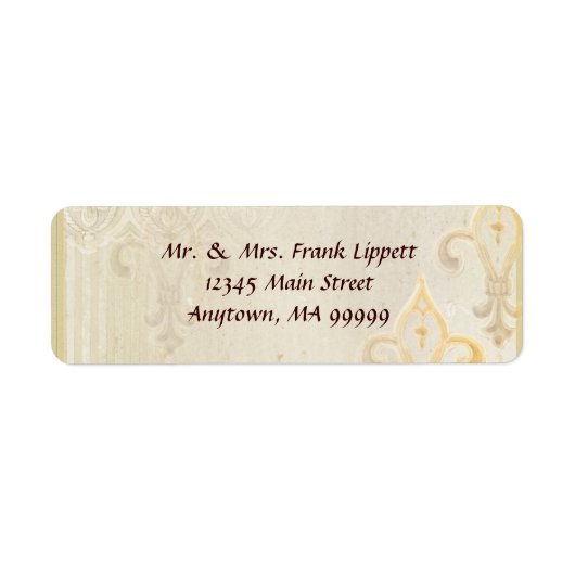 郵送ラベル – フルーアディリーズダマスク2 Cream ラベル (正面)