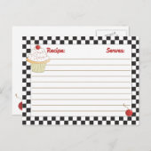 郵送可能なさくらんぼカップケーキレシピカード ポストカード (正面/裏面)