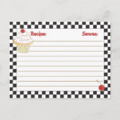 郵送可能なさくらんぼカップケーキレシピカード ポストカード (正面)