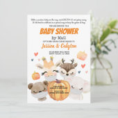 郵送森林動物によるカボチャのベビーシャワー 招待状 (スタンド正面)