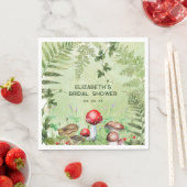 郷土色豊かな森の緑、きのこ、菌類、フェルン スタンダードランチョンナプキン (インサイチュ)