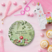 郷土色豊かな森の緑、きのこ、菌類、フェルン ペーパープレート (パーティー)