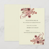 郷愁の秋の花　クリーム色の背景　水彩 出欠カード (正面/裏面)