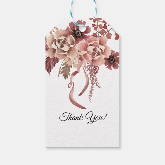 郷愁の秋の花　水彩画 ギフトタグ (裏面)