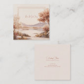 郷愁の秋　湖　山　黄金のフレーム スクエア名刺 (正面/裏面)