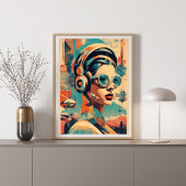 郷愁ひねり未来主義の女性ポスター ポスター