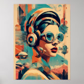 郷愁ひねり未来主義の女性ポスター ポスター (正面)