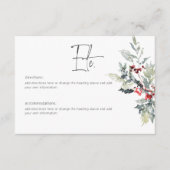 郷愁を誘う冬のホーリー　ベリーと雪のディテール エンクロージャーカード (正面)