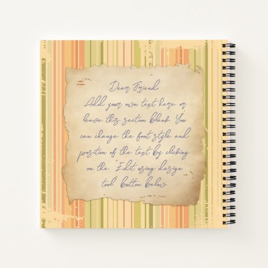 郷愁。フォトエフェグランジクトテンプレートヴィンテージ ノートブック (裏面)