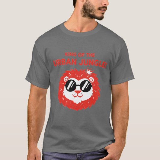都会のジャングルの王様 クールライオンTシャツ Tシャツ (正面)