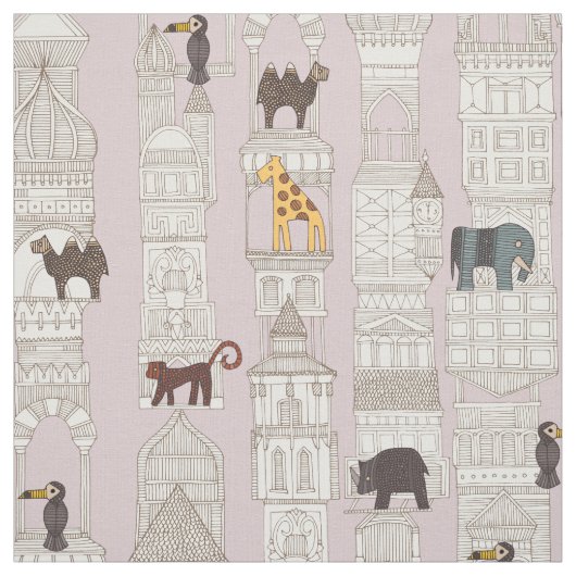 都会のジャングル赤面ピンク ファブリック (見本)