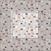 都会のジャングル赤面ピンク ファブリック (タイル)
