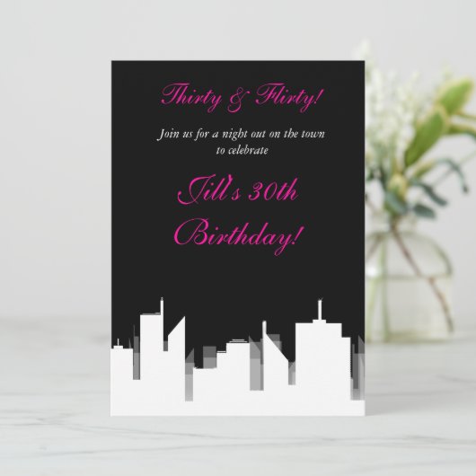 都会のモノクロパーティ招待状 招待状 (スタンド正面)