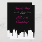 都会のモノクロパーティ招待状 招待状 (正面/裏面)