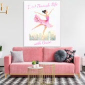 都会の上で優雅に回転する気まぐれなバレリーナ キャンバスプリント (インサイチュ (リビング))
