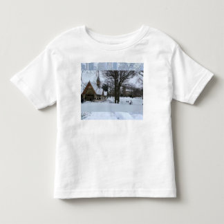都会の冬の魔法 – 都市の雪景色 トドラーTシャツ
