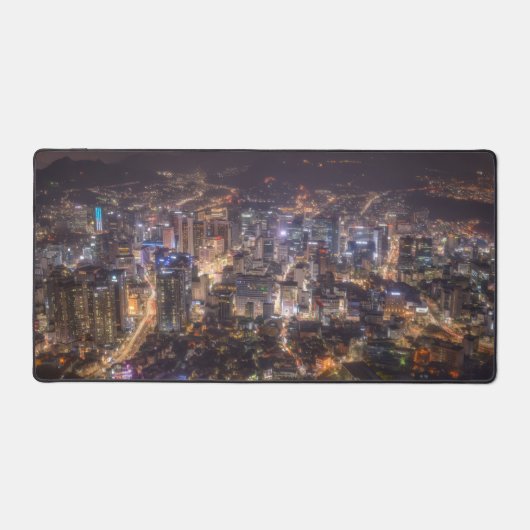 都会の夜景 オフィスデスクマット デスクマット (正面)