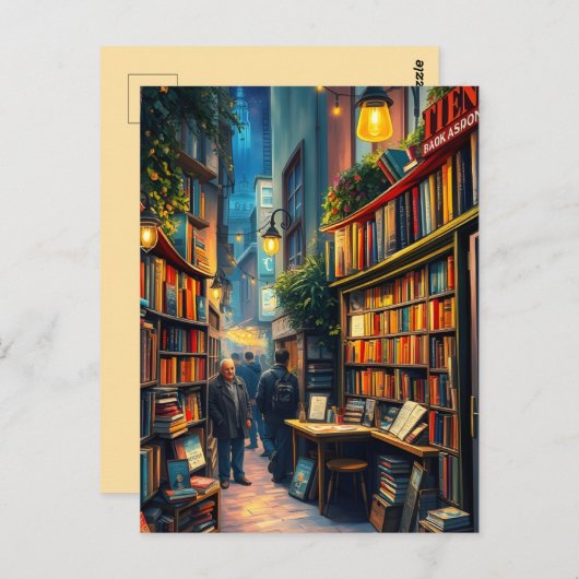 都会の居心地の良い角にある小さな本屋 ポストカード (正面/裏面)