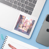 都会の桜色/Urban Pink Seal | 東京娘 GenerartiveAI シール (ノートパソコンとiPhone)